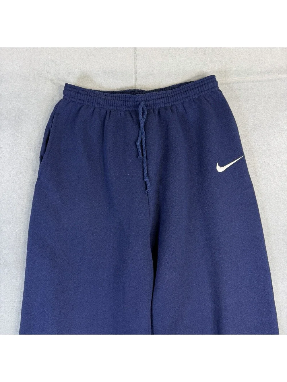Vintage 90s Nike Sweatpants Youth Boys Large(14) Navy Blue Fleece Made In USA